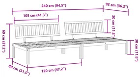 Sofá de centro paletes 2 pcs p/ jardim madeira de acácia maciça