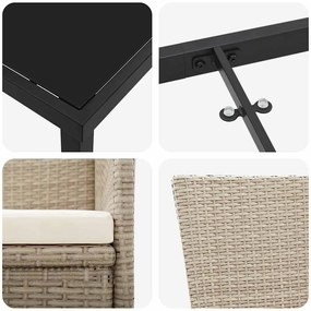 Cadeiras de Jardim Reclináveis 5 pcs Bege 80 x 80 x 73 cm