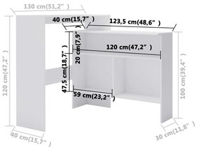 Conjunto de 2 Mesas de Bar Hanise Modulares - Branco - Design Moderno