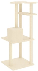 Árvore para gatos c/ postes arranhadores sisal 123 cm cor creme