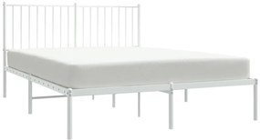 Estrutura de cama com cabeceira 140x190 cm metal branco