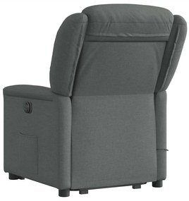Poltrona elevatória de massagens tecido cinzento-escuro