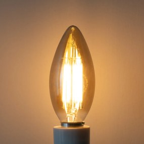 Set van 5 E14 dimbare LED lampen B35 smoke 4W 300 lm 2200K