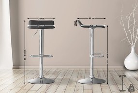 Banco de bar DYN em couro sintético 38 x 65-85 x 41 cm Preto