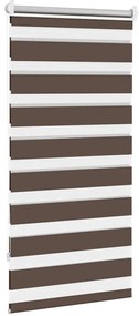 Estore de rolo 60 x 120 cm, linhas de zebra / Café