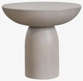 Mesa Auxiliar Redonda Ø50 Cm Em Cimento Zenadia Cinzento Areia - Sklum