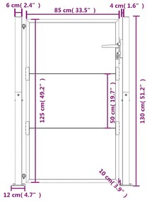 Portão de jardim 105x130 cm aço corten
