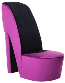 248645 vidaXL Cadeira estilo sapato de salto alto veludo roxo