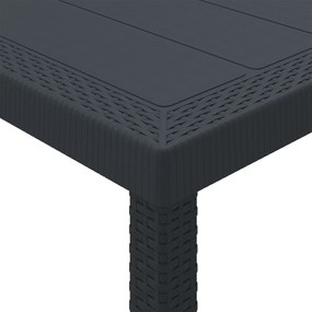 Conjunto de Jantar de 11 Peças Antracite Polirattan