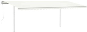 Toldo automático com LED e sensor de vento 6x3 m cor creme