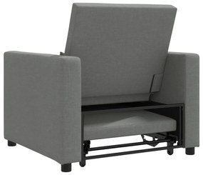 Sofá Cama 3 em 1 Conversível Tecido Cinza Escuro