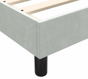 Estrutura de cama sem colchão 90x210 cm veludo cinzento-claro
