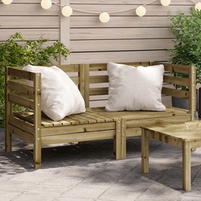 vidaXL Sofás de canto para jardim 2 pcs madeira de pinho impregnada