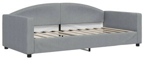 Sofá-cama c/ gavetão e colchões 90x190 cm tecido cinzento-claro