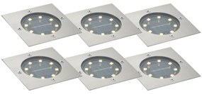 Conjunto de 6 projetores de chão quadrados em alumínio Incl. LED IP65 Solar - Terry Moderno