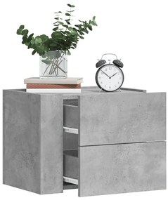 Mesa de cabeceira de parede 45x30x35 cm cinzento cimento