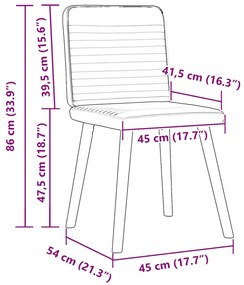 Cadeiras de jantar 2 pcs linho