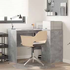 Mesa de Canto Cinza Concreto 102x88x75 cm Madeira Engenheirada