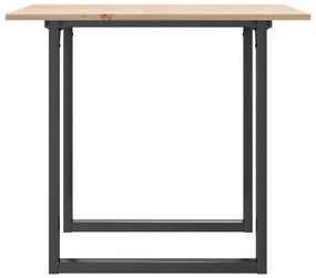 Mesa de jantar estrutura em O 80x80x75 cm pinho e aço