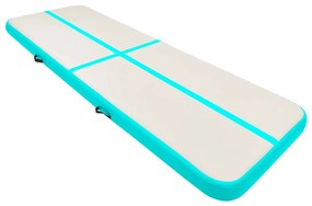 Colchão de ginástica insuflável c/ bomba 400x100x15cm PVC verde