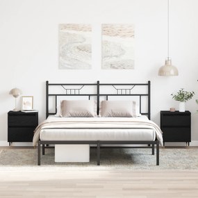 vidaXL Criados-Mudos 2pcs Carvalho Preto 40x35x50 cm Madeira Engenheirada