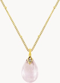 Colar banhado a ouro com quartzo rosa Neo