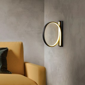 Aplique de Parede Halka – Preto – Diâmetro 30 cm, Profundidade 50 cm
