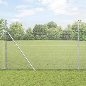 vidaXL Cerca de Arame Soldado com 7 Postes 1,5x10 m Aço Galvanizado