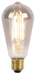 LED Candeeiro suspenso inteligente preto com vidro fumê 30 cm com WiFi ST64 - Pallon Art Deco