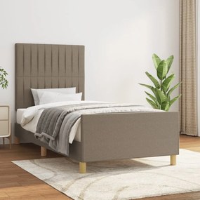 Estrutura de cama sem colchão 80x200 cm tecido cinzento