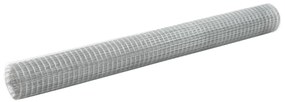 vidaXL Cerca de arame p/ galinheiro 25x1,5 m aço galvanizado prateado