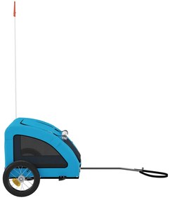 Reboque bicicleta p/ animais tecido oxford/ferro azul