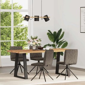 vidaXL Cadeiras de jantar 4 pcs cinza escuro Faux Suede Couro