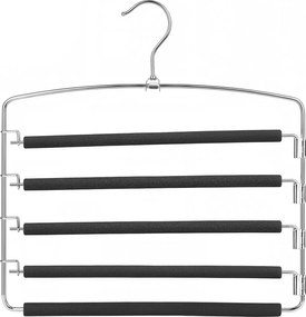 Conjunto de 3 cabides, em metal, cabides para calças 40 x 45 cm (L x A) prateado-preto