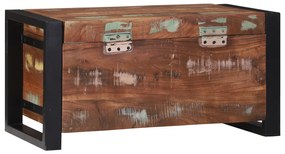 Baú de Armazenamento 60x30x30cm em Madeira Recuperada e Metal