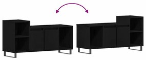 Armário para TV vidaXL Preto Carvalho 100x35x55 cm Madeira Engineered