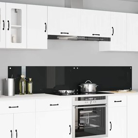 vidaXL Proteção de Cozinha 2 pcs Preto 110 x 40 cm vidro temperado