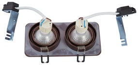 Foco embutido arredondado bronze escuro GU10 50mm giratório e inclinável IP44 2-luzes - Alberto Moderno