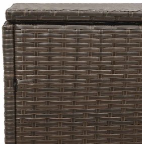 Caixa de arrumação para jardim 220x50x58 cm vime PE castanho