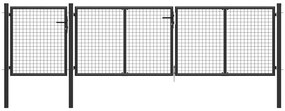 Portão de jardim 400x100 cm aço antracite