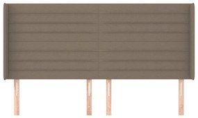 Cabeceira cama abas tecido 203x16x118/128 cm cinza-acastanhado