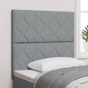 Cabeceira vidaXL Design Blocos de Diamante Cinza Claro 90 cm Tecido, C