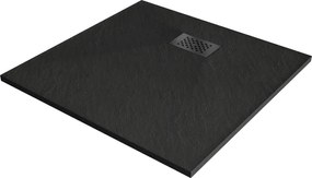 Mexen Hugo base de duche quadrada SMC 70 x 70 cm, preta, tampa preta - 42707070-B