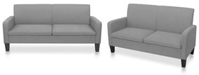 278212 vidaXL 2 pcs conjunto de sofás tecido cinzento-claro