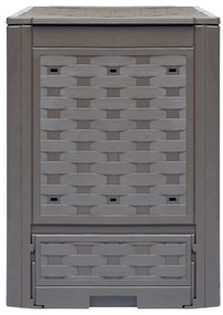 Compostor de jardim 60x60x83 cm 300 L plástico vime castanho
