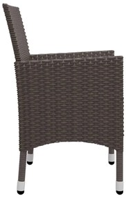 5 pcs conjunto de jantar para jardim castanho