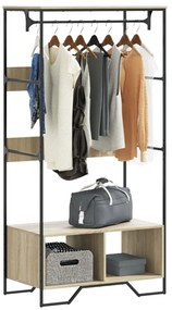 vidaXL Roupeiro 90x50x180 cm derivados de madeira carvalho sonoma