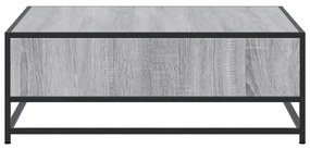 Mesa de centro 80x80x30 cm deriv. madeira/metal cinzento sonoma