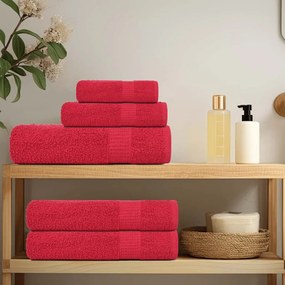 Toalhas de bidé 4 pcs 30x50 cm 360 gsm 100% algodão vermelho