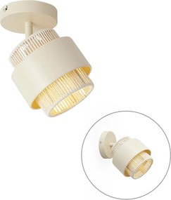 Moderne spot beige met goud draai- en kantelbaar - Kora